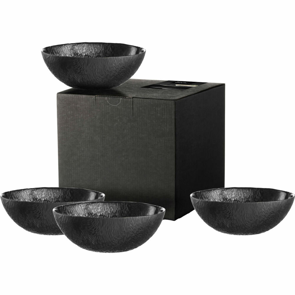 Eisch Schalen Sen Black, 2er Set, Schale, Dessertschale, Dipschale, Dekoschale, Glas, Schwarz, Ø 15 cm, 75131616