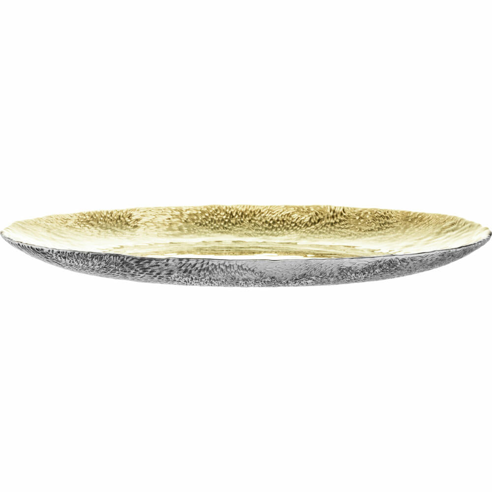 Eisch Teller Sen Silber, Speiseteller, Servierteller, Servierplatte, Glas, Silber, Ø 32 cm, 75131632