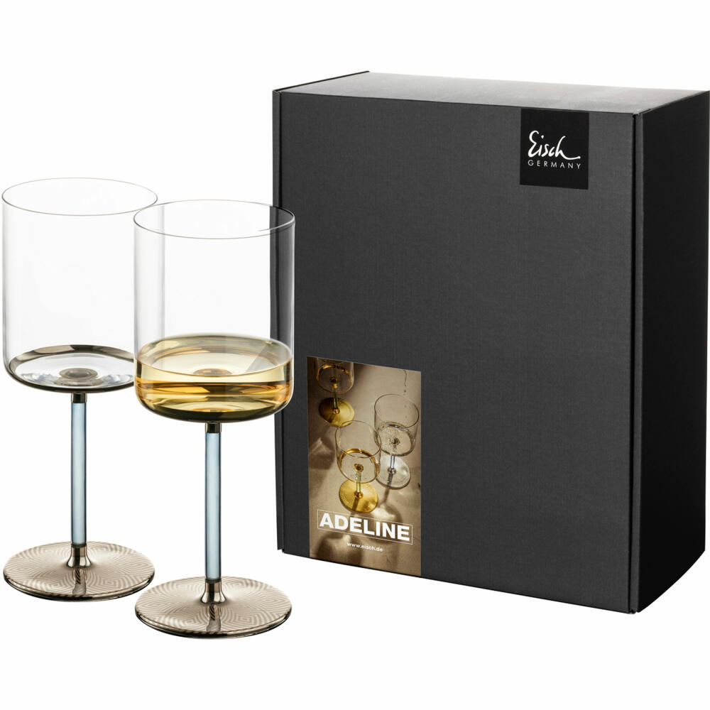 Eisch Weißweingläser Adeline, 2er Set, Weißweinglas, Weinglas, Weißwein Glas, Platin, 400 ml, 15692031
