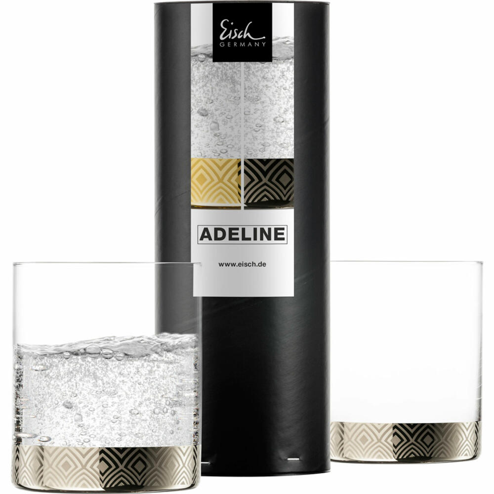 Eisch Becher Adeline, 2er Set, Wasserglas, Trinkglas, Glas, Platin, 440 ml, 15692089