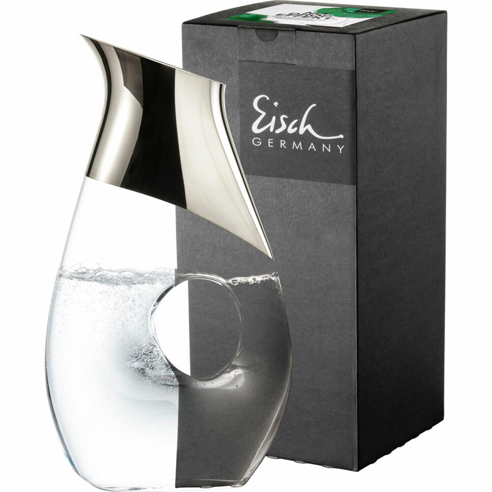 Eisch Krug No Drop, mit Durchgriff, Glaskrug, Wasserkrug, Weinkrug, Karaffe, Kristallglas, Platin, 1 L, 30170616