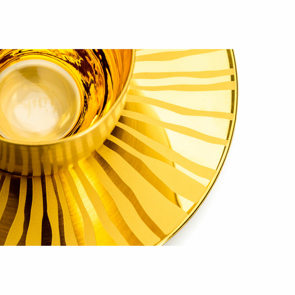 Eisch Espressoglas Cosmo Collect, mit Untersetzer, Espressotasse, Kristallglas, Sun Gold, 100 ml, 70510923
