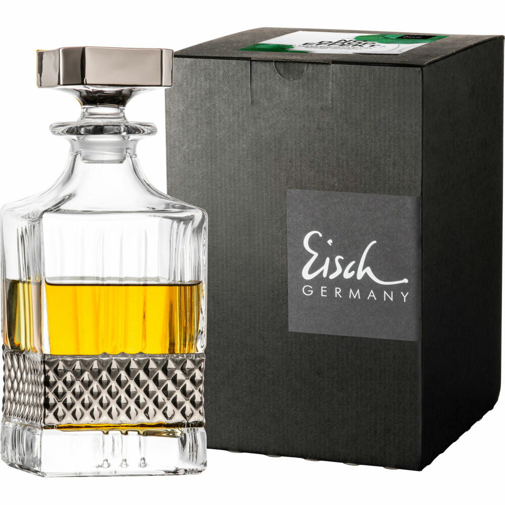 Eisch Whiskykaraffe Glen, No Drop, Whisky Karaffe, Kristallglas, Platin, 850 ml, 78884507