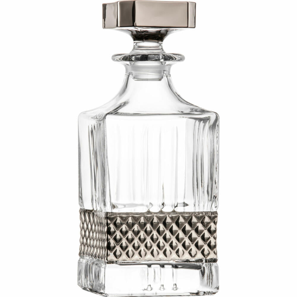 Eisch Whiskykaraffe Glen, No Drop, Whisky Karaffe, Kristallglas, Platin, 850 ml, 78884507