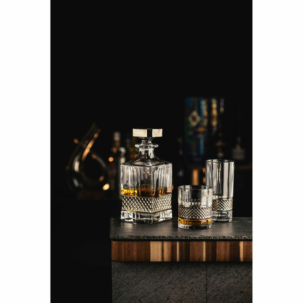 Eisch Whiskykaraffe Glen, No Drop, Whisky Karaffe, Kristallglas, Platin, 850 ml, 78884507