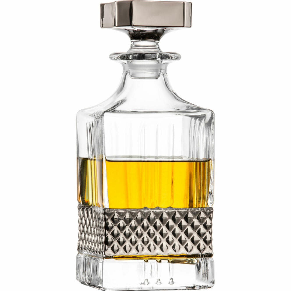 Eisch Whisky Set Glen, 3-tlg., Whiskygläser, Karaffe, Whiskybecher, Glas, Platin, 78884597