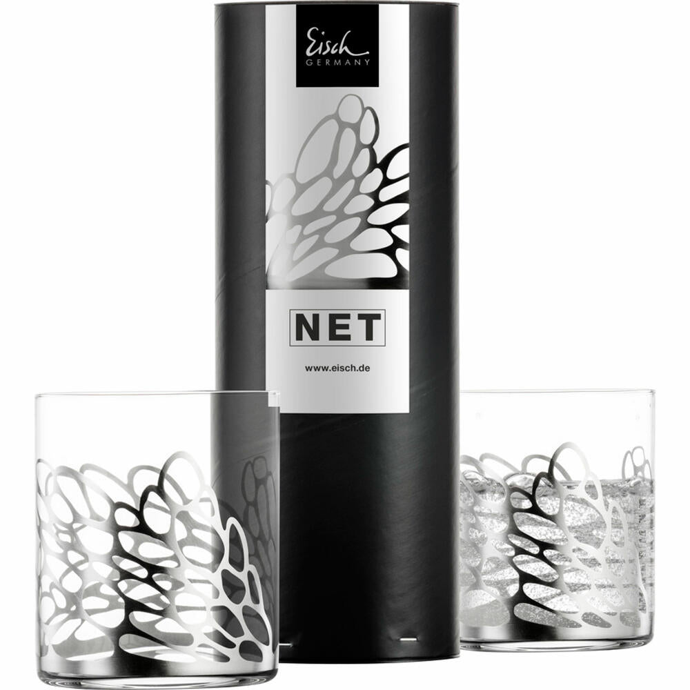 Eisch Becher Net, 2er Set, Wasserglas, Trinkglas, Kristallglas, Silber, 430 ml, 79156991