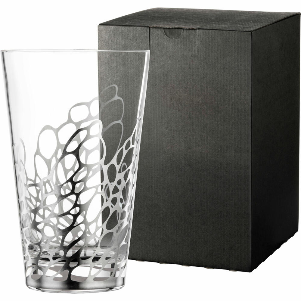 Eisch Vase Net, Dekovase, Blumenvase, Tischvase, Kristallglas, Silber, H 21 cm, 79165121
