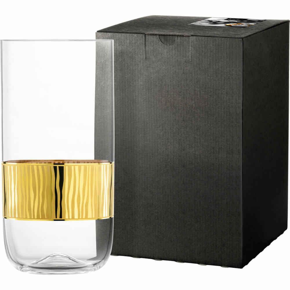 Eisch Vase Elior, Dekovase, Blumenvase, Tischvase, Kristallglas, Gold, H 25 cm, 79248925