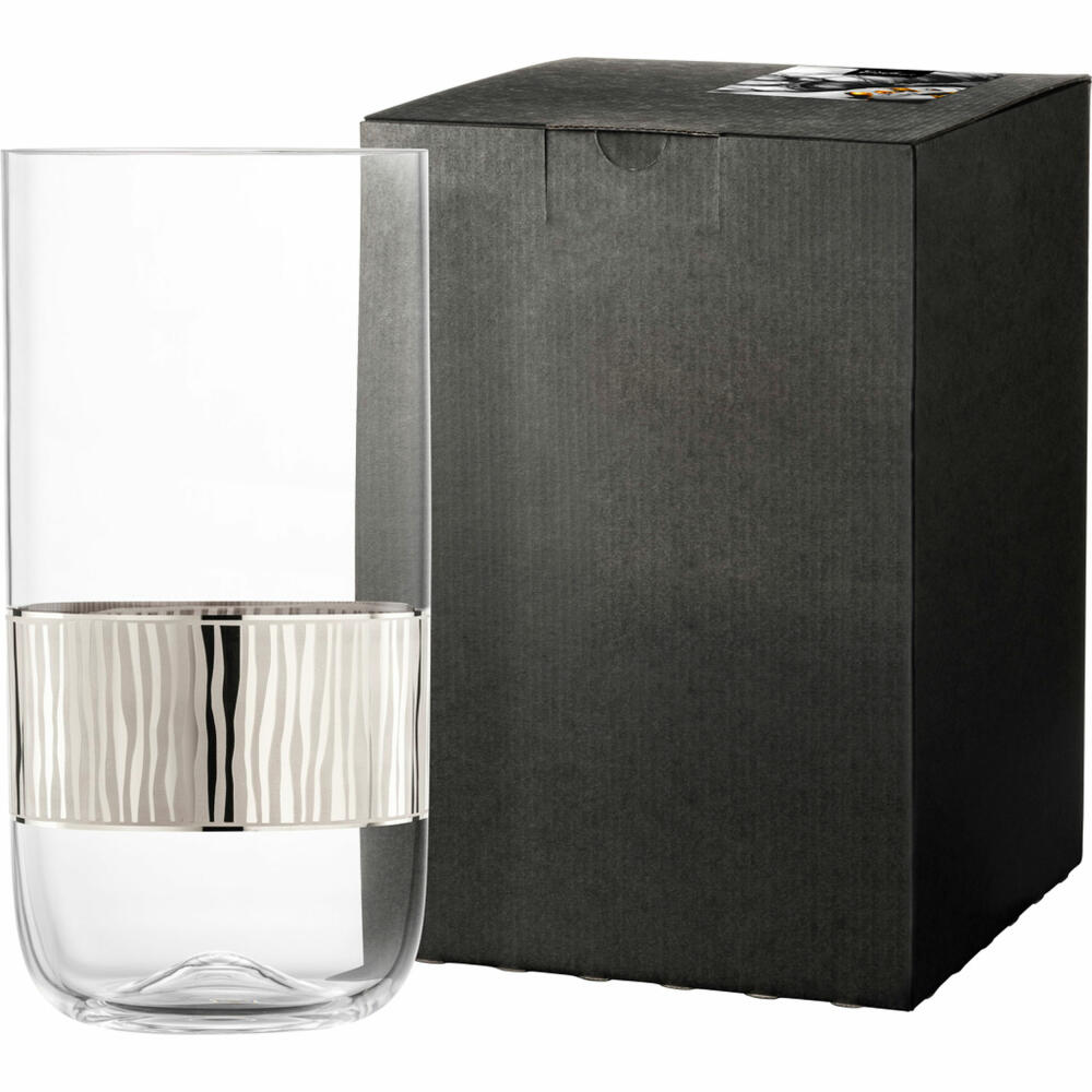 Eisch Vase Elior, Dekovase, Blumenvase, Tischvase, Kristallglas, Platin, H 25 cm, 79248926