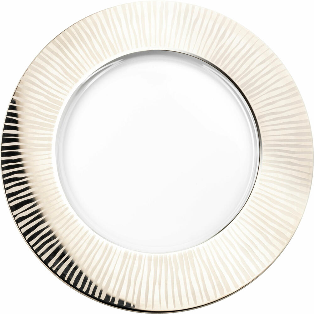 Eisch Teller Elior, Speiseteller, Platzteller, Servierteller, Glas, Platin, Ø 32 cm, 79251633