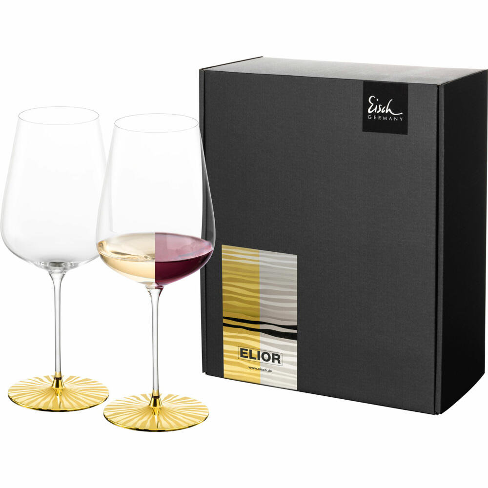 Eisch Allroundgläser Elior Sensisplus, 2er Set, Weinglas, Weißweinglas, Rotweinglas, Kristallglas, Gold, 740 ml, 79254321