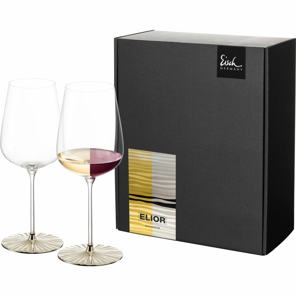 Eisch Allroundgläser Elior Sensisplus, 2er Set, Weinglas, Weißweinglas, Rotweinglas, Kristallglas, Platin, 580 ml, 79254333