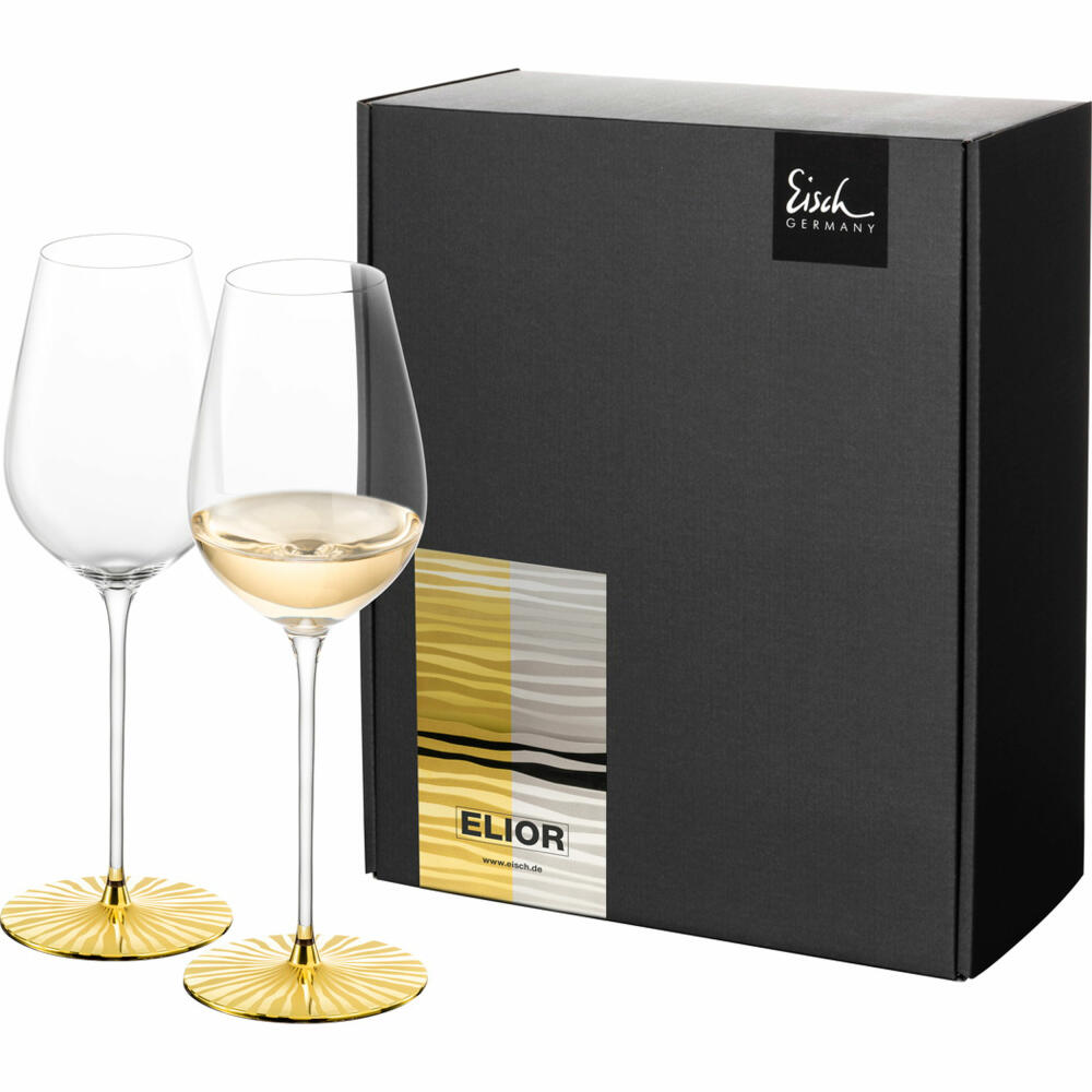 Eisch Allroundgläser Elior Sensisplus, 2er Set, Weinglas, Weißweinglas, Champagner, Kristallglas, Gold, 400 ml, 79254371