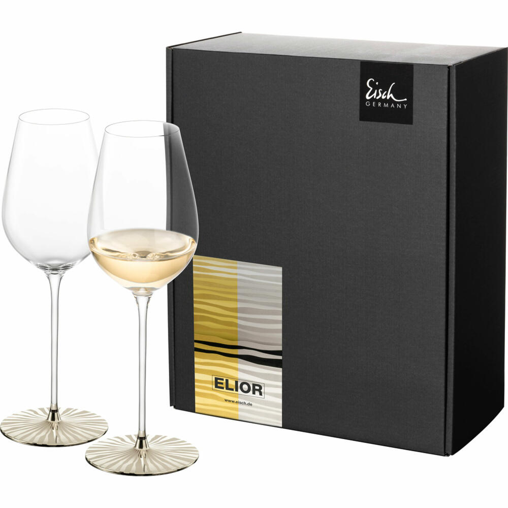 Eisch Allroundgläser Elior Sensisplus, 2er Set, Weinglas, Weißweinglas, Champagner, Kristallglas, Platin, 400 ml, 79254373