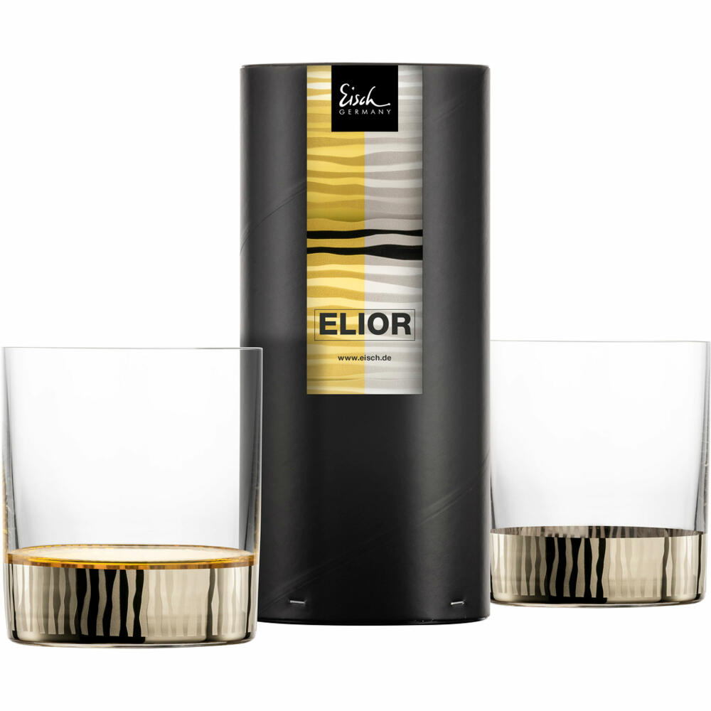Eisch Whiskygläser Elior 2er Set Whiskyglas, Tumbler, Whiskybecher, Kristallglas, Platin, 320 ml, 79255117