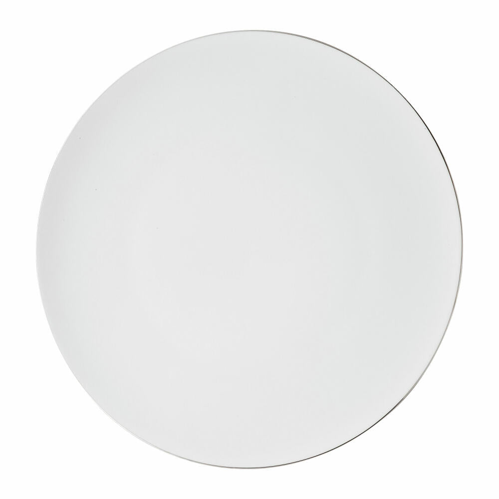 Rosenthal Platzteller TAC Gropius Platin, Porzellan, Weiß-Silber, 33 cm, 11280-403241-10263