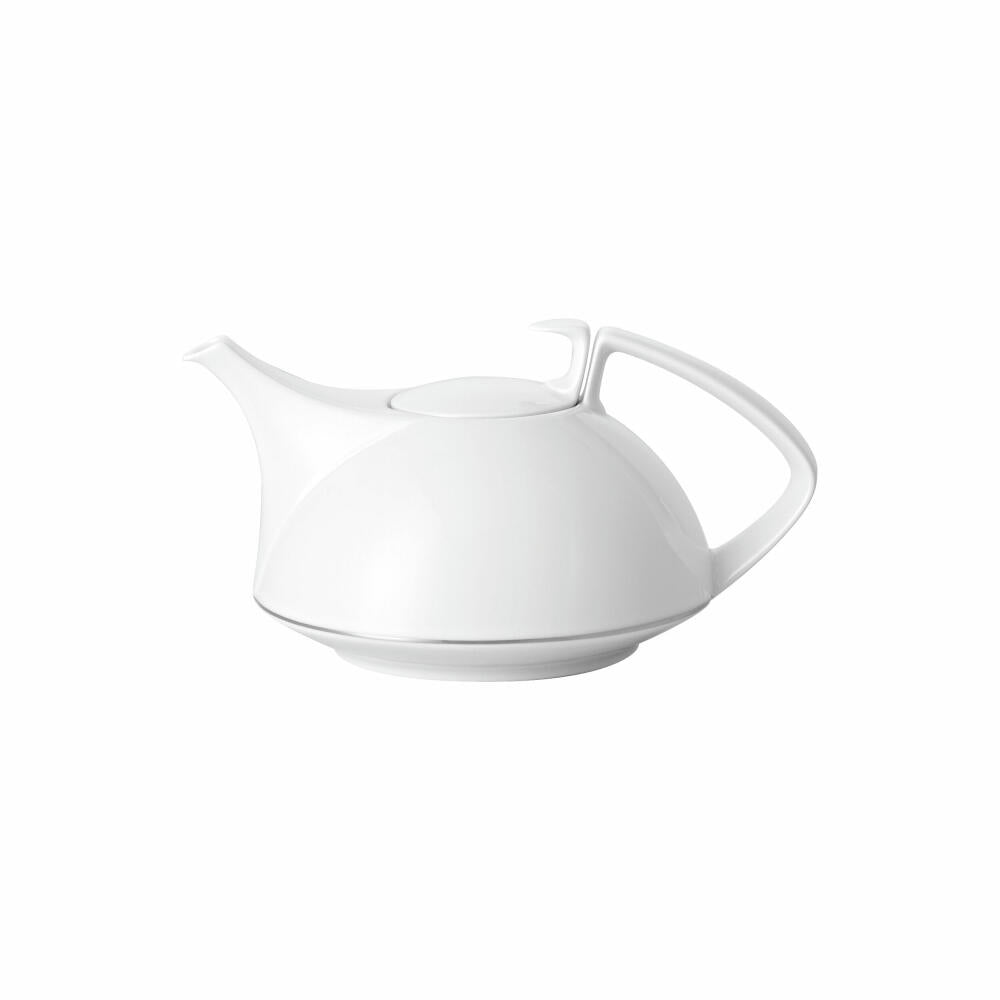 Rosenthal Teekanne TAC Gropius Platin für 6 Personen, Porzellan, Weiß-Silber, 1.35 L, 11280-403241-14230