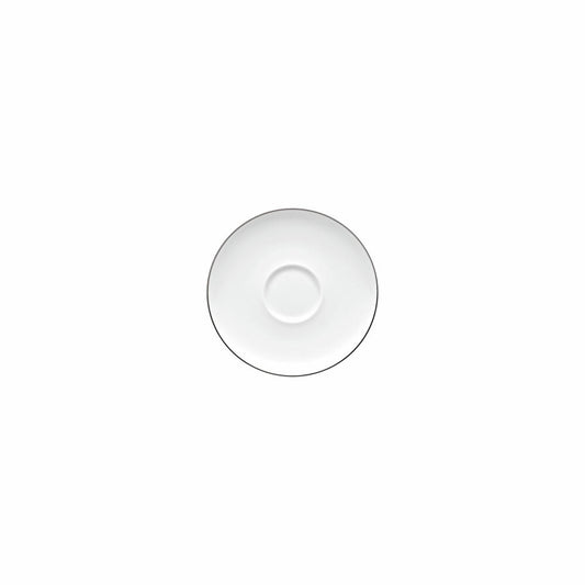 Rosenthal Espresso-Untertasse TAC Gropius Platin, Porzellan, Weiß-Silber, 11 cm, 11280-403241-14716