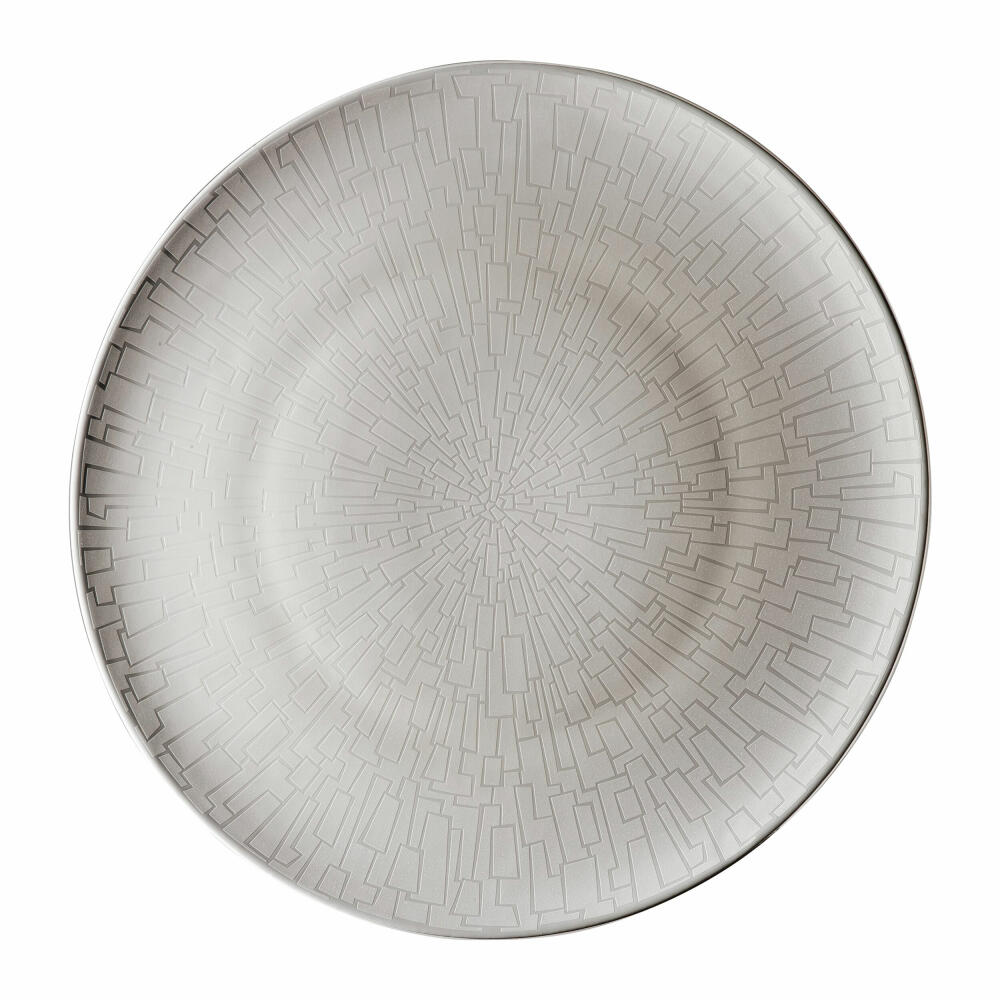 Rosenthal Platzteller TAC Gropius Skin Platin, Porzellan, Silber, 33 cm, 11280-403239-10263