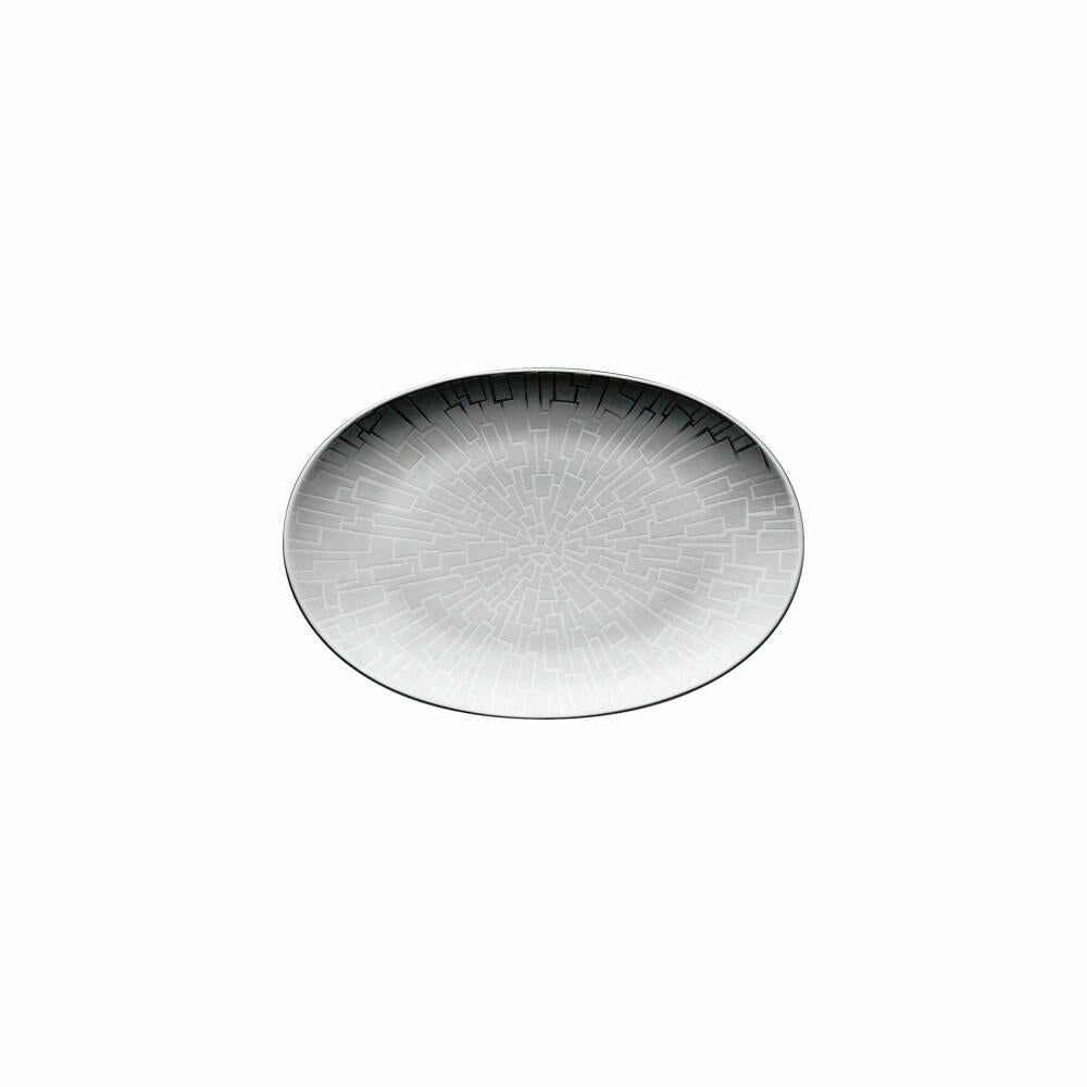 Rosenthal Servierplatte TAC Gropius Skin Platin, Porzellan, Silber, 18 cm, 11280-403239-12718
