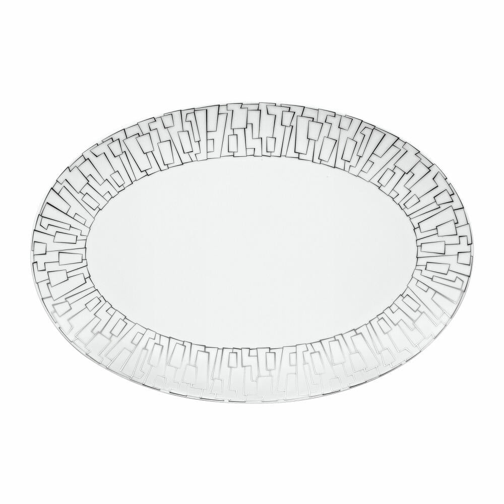 Rosenthal Servierplatte TAC Gropius Skin Platin, Porzellan, Silber, 34 cm, 11280-403239-12734