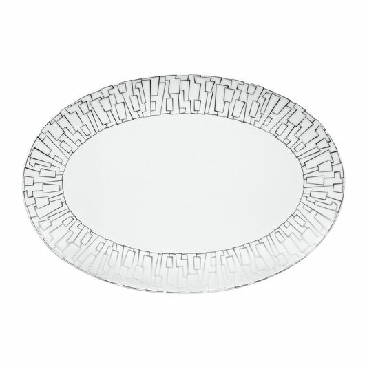 Rosenthal Servierplatte TAC Gropius Skin Platin, Porzellan, Silber, 34 cm, 11280-403239-12734