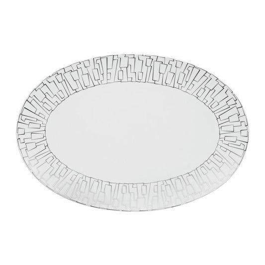 Rosenthal Servierplatte TAC Gropius Skin Platin, Porzellan, Silber, 38 cm, 11280-403239-12738