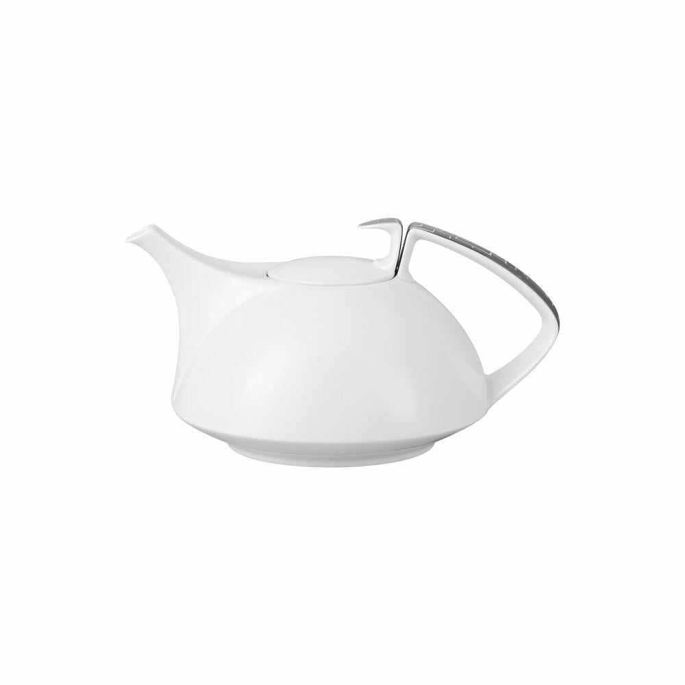 Rosenthal Teekanne TAC Gropius Skin Platin für 6 Personen, Porzellan, Weiß-Silber, 1.35 L, 11280-403239-14230