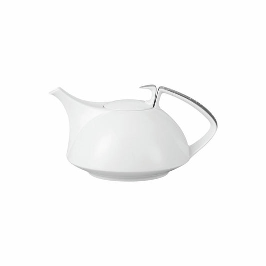 Rosenthal Teekanne TAC Gropius Skin Platin für 6 Personen, Porzellan, Weiß-Silber, 1.35 L, 11280-403239-14230