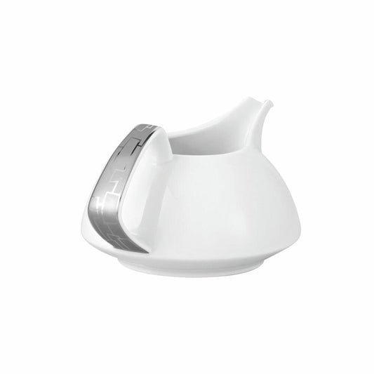 Rosenthal Milchkännchen TAC Gropius Skin Platinum für 6 Personen, Porzellan, Weiß-Silber, 250 ml, 11280-403239-14430