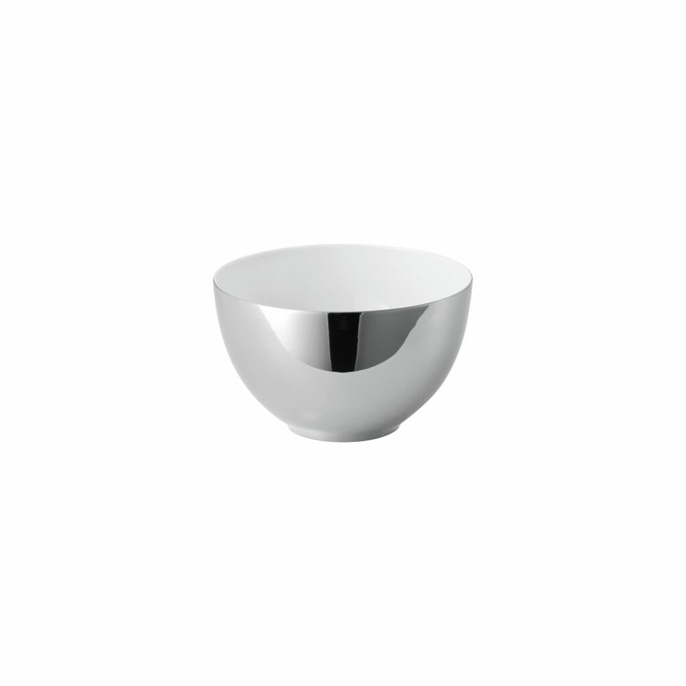 Rosenthal Multifunktionsschale TAC Gropius Skin Platin, Porzellan, Weiß-Silber, 14.2 cm, 11280-403239-15394