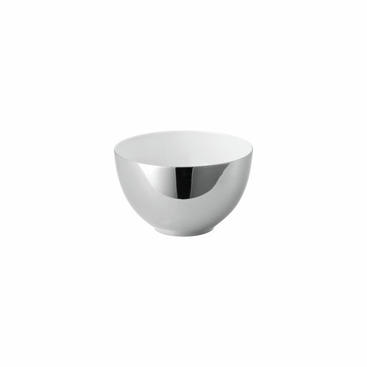 Rosenthal Multifunktionsschale TAC Gropius Skin Platin, Porzellan, Weiß-Silber, 14.2 cm, 11280-403239-15394