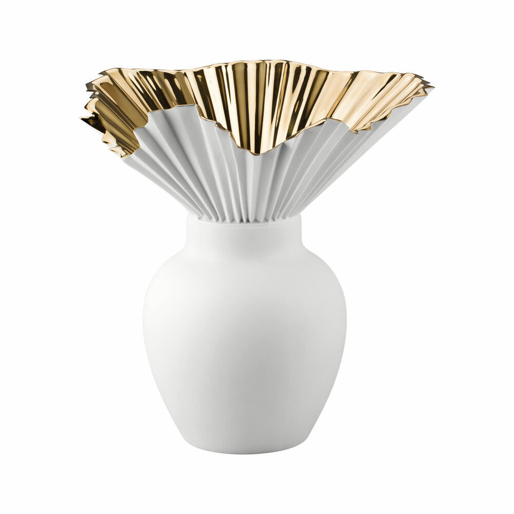 Rosenthal Vase Falda Gold Titanisiert, Dekovase, Porzellan, Gold, 27 cm, 14438-426157-26027