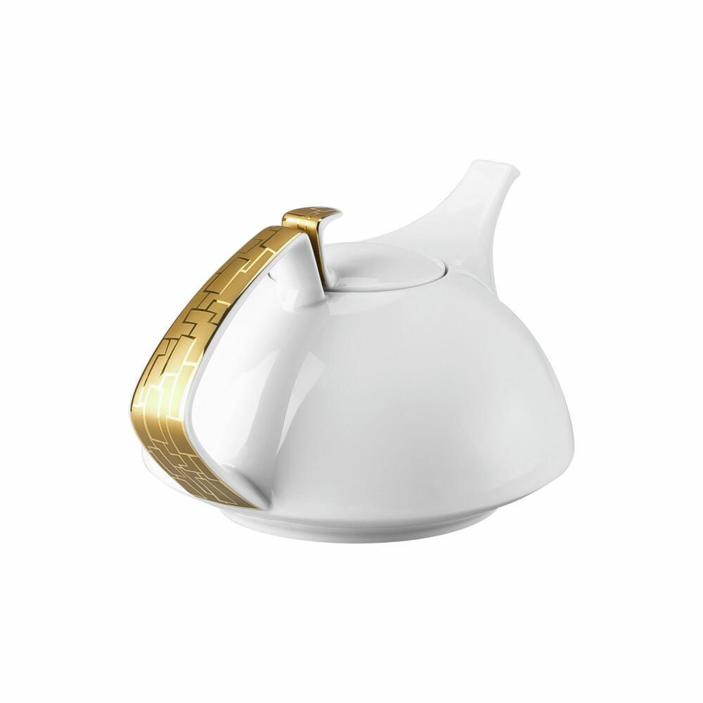 Rosenthal Teekanne TAC Gropius Skin Gold für 6 Personen, Porzellan, Weiß-Gold, 1.35 L, 11280-403255-14230