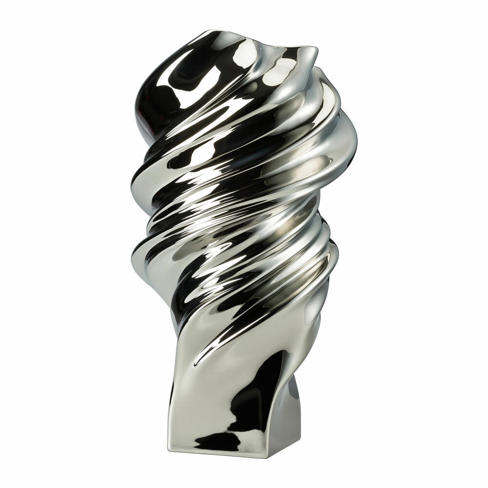 Rosenthal Vase Squall Platin, Dekovase, Porzellan, Silber, 32 cm, 14463-426159-26032