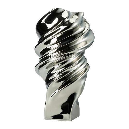 Rosenthal Vase Squall Platin, Dekovase, Porzellan, Silber, 32 cm, 14463-426159-26032