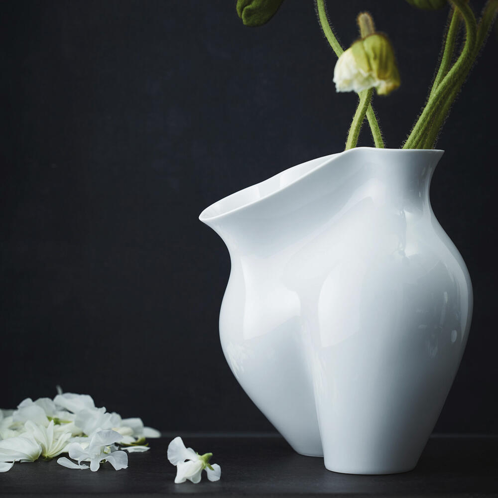 Rosenthal Vase La Chute, Dekovase, Porzellan, Weiß, 26 cm, 14484-800001-26026