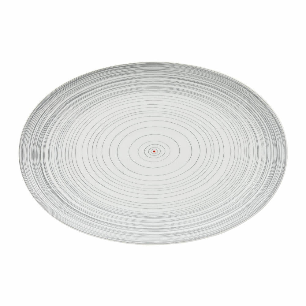 Rosenthal Servierplatte TAC Gropius Stripes 2.0, Porzellan, Grau, 38 cm, 11280-403261-12738