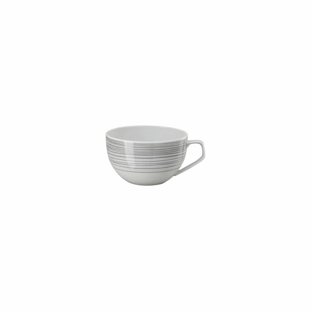 Rosenthal Kombi-Obertasse TAC Gropius Stripes 2.0, Porzellan, Grau, 300 ml, 11280-403261-14772