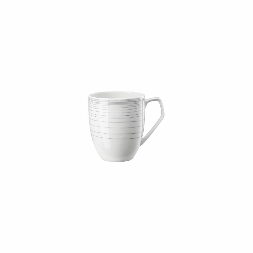 Rosenthal Henkelbecher TAC Gropius Stripes 2.0, Porzellan, Grau, 360 ml, 11280-403261-15505