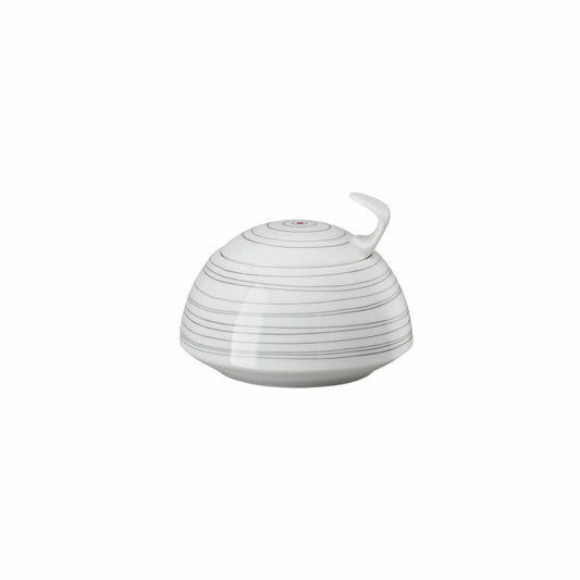 Rosenthal Zuckerdose TAC Gropius Stripes 2.0 für 6 Personen, Porzellan, Grau, 11280-403261-14330