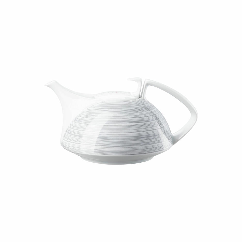 Rosenthal Teekanne TAC Gropius Stripes 2.0 für 6 Personen, Porzellan, Grau, 1.35 L, 11280-403261-14230