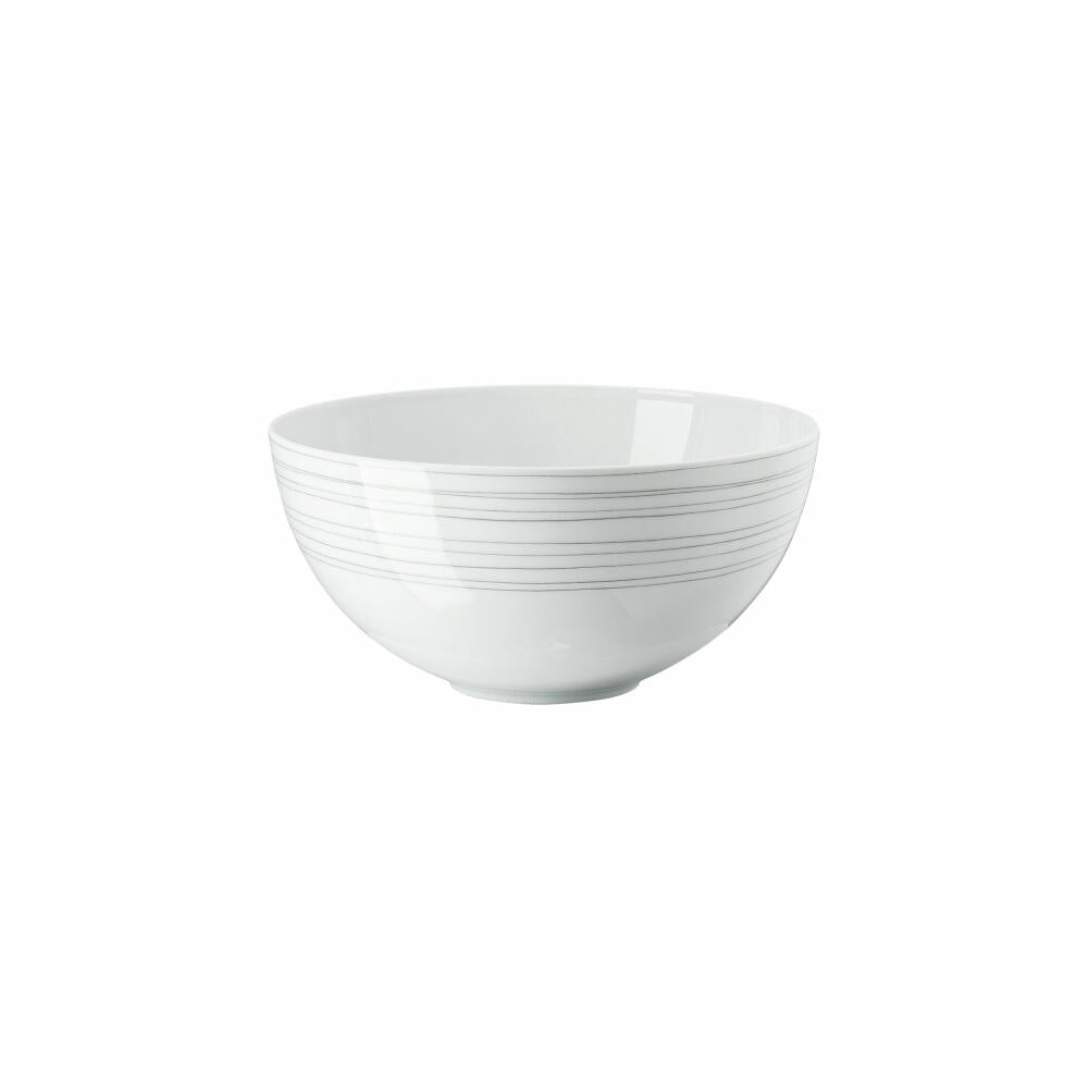 Rosenthal Schüssel TAC Gropius Stripes 2.0 Titan, Porzellan, Grau, 19 cm, 11280-403269-13319