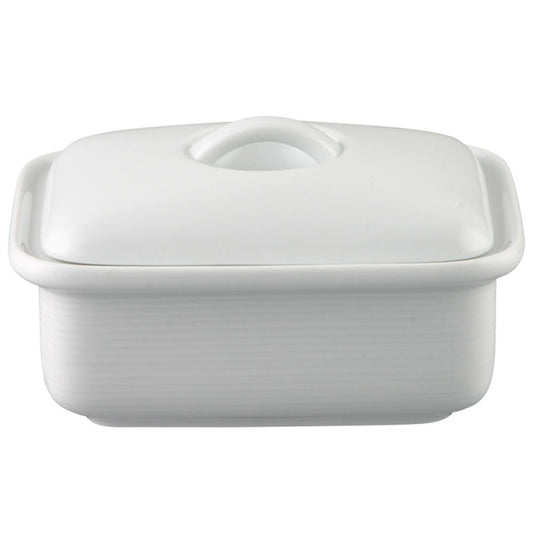 Thomas Trend butter dish with lid, butter container for 250 g butter, porcelain, white, dishwasher safe, 15169