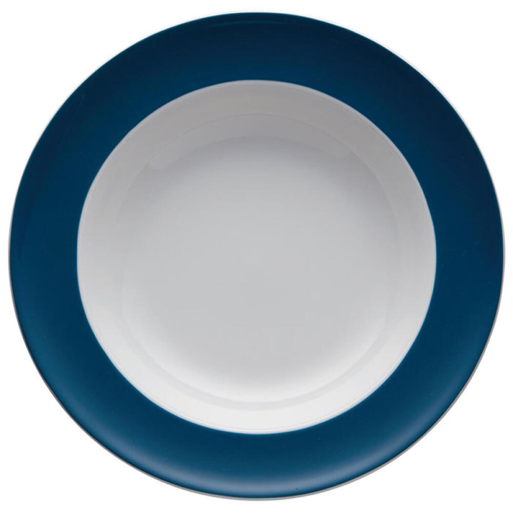 Thomas Sunny Day Suppenteller, Pastateller, Teller, Porzellan, Petrol Blue / Blau, Spülmaschinenfest, 23 cm, 10323