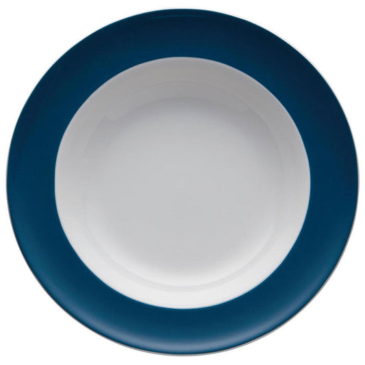 Thomas Sunny Day Suppenteller, Pastateller, Teller, Porzellan, Petrol Blue / Blau, Spülmaschinenfest, 23 cm, 10323
