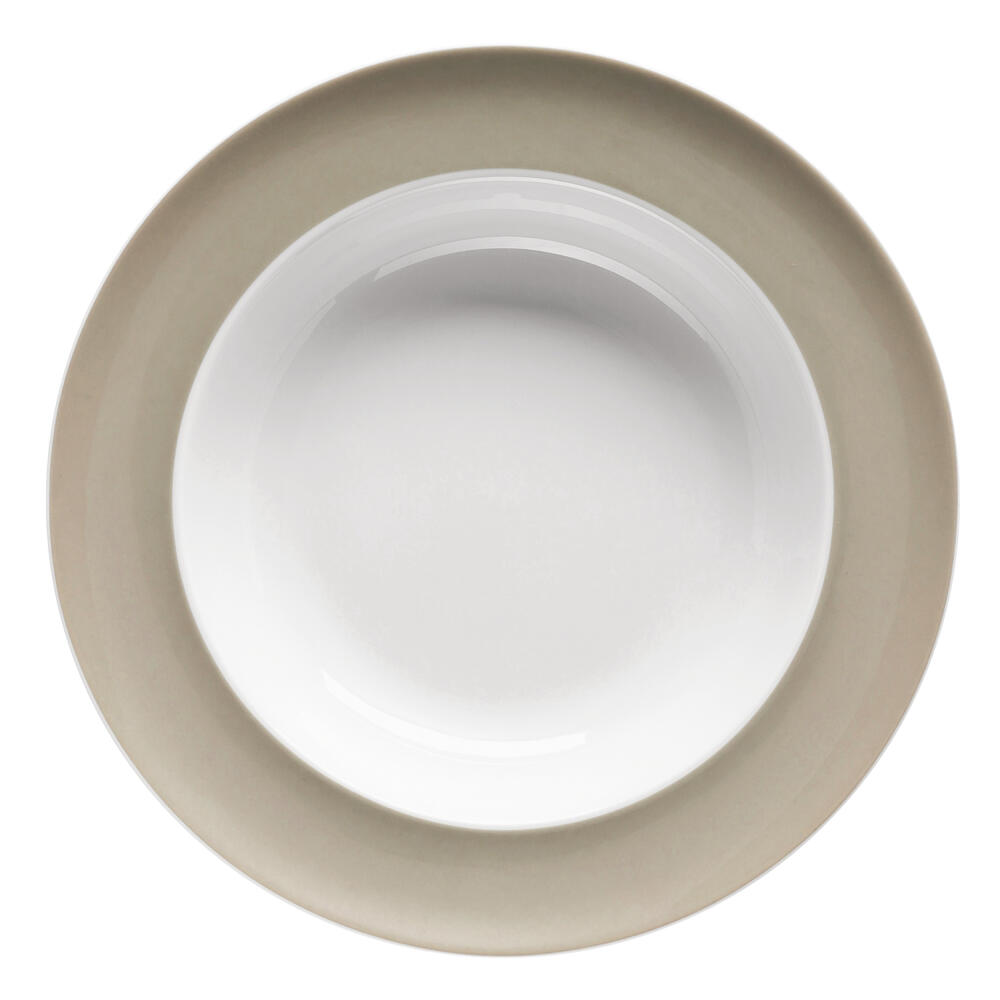 Thomas Sunny Day Suppenteller, Pastateller, Teller, Porzellan, Greige / Grau Beige, Spülmaschinenfest, 23 cm, 10323