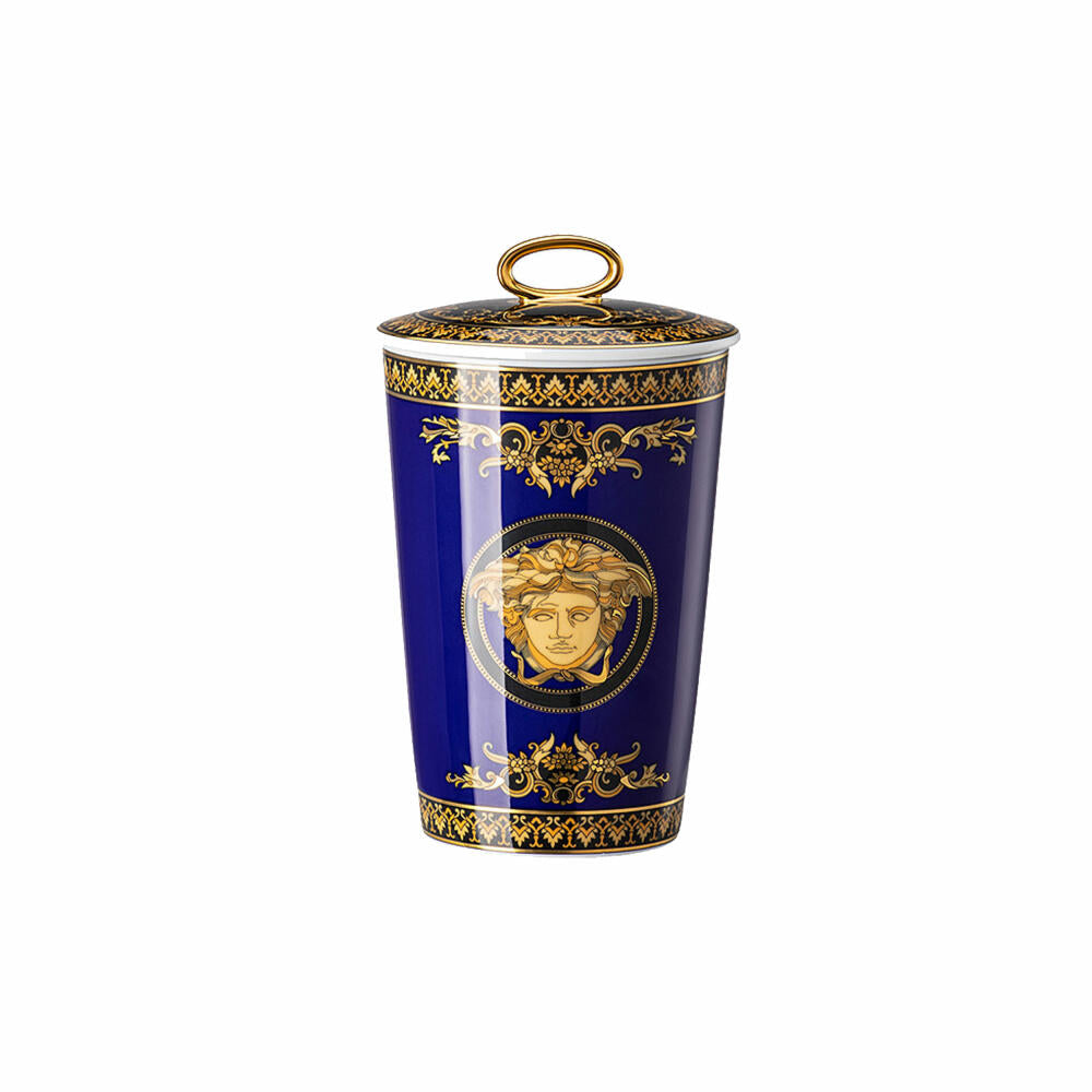 Rosenthal Versace table light 2-piece with scented wax Medusa blue, material mix, 14 cm, 14402-409620-24868