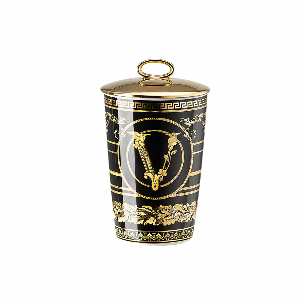 Rosenthal Versace table light 2-piece with scented wax Virtus Gala Black, material mix, 14 cm, 14402-403729-24868